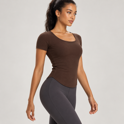 Built-In Bra Fitted Tee