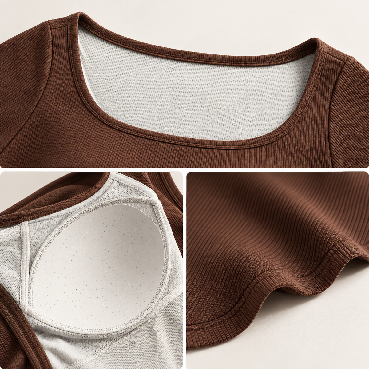 Built-In Bra Fitted Tee